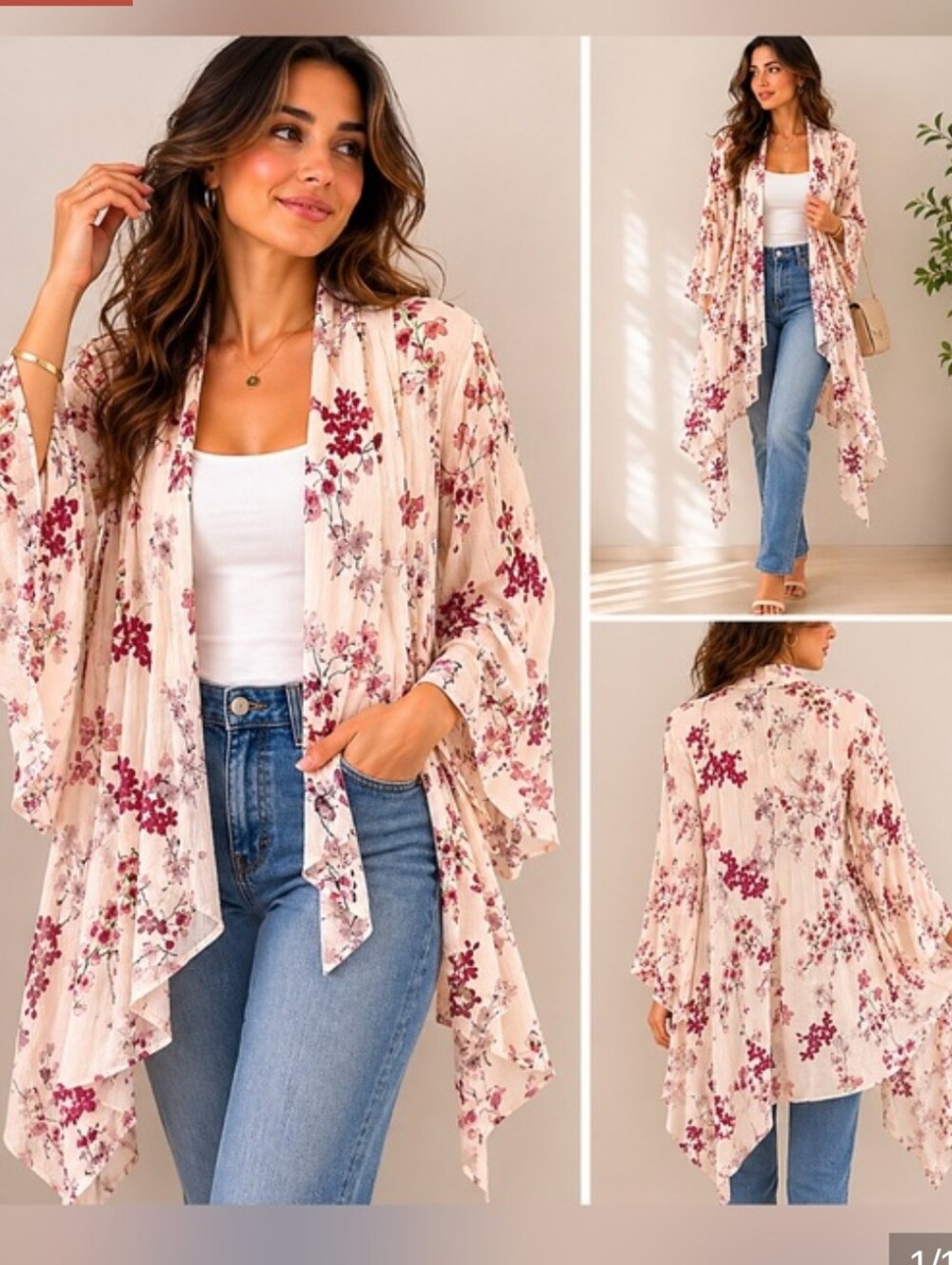 Patrons of Peace Bohemian open Floral cardigan